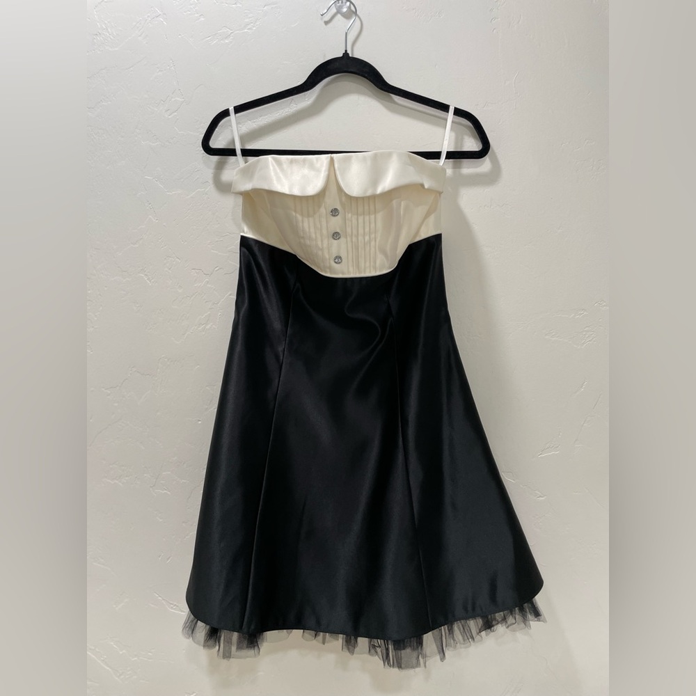 Jessica McClintock for Gunne Sax Vintage Tuxedo Formal Dress Prom Vintage Size 7 - Picture 3 of 15